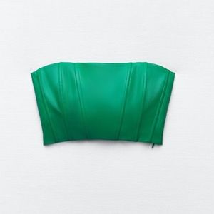 zara faux leather crop top